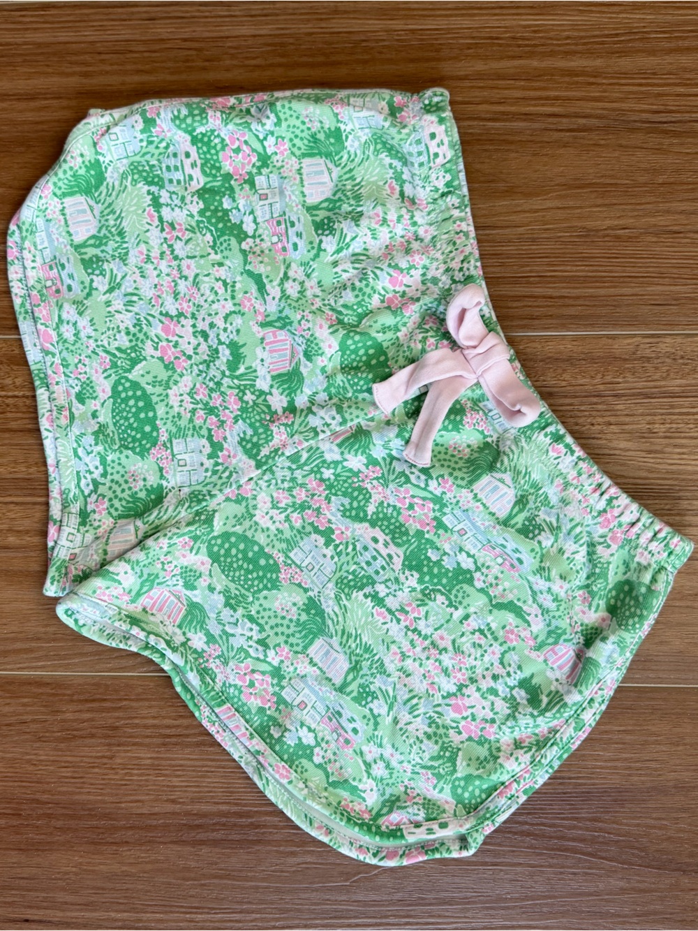 The Beaufort Bonnet Company | Green and Pink Floral Girls' Shorts